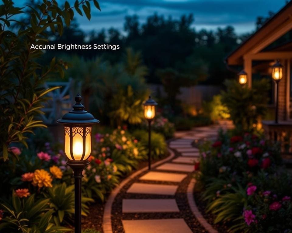 tuinlampen met een handmatige helderheidsinstelling