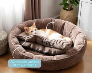 Kattenmanden met een uitneembaar kussen voor reiniging