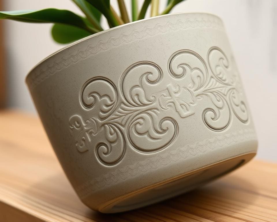 Waarom is een betonnen bloempot met gravure origineel?