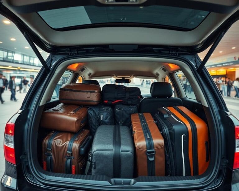 Hoeveel koffers passen in een taxi naar Schiphol?