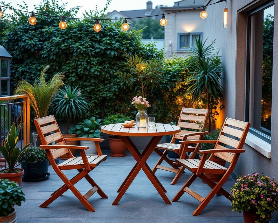 Welke tuinmeubelen zijn geschikt voor een klein terras?