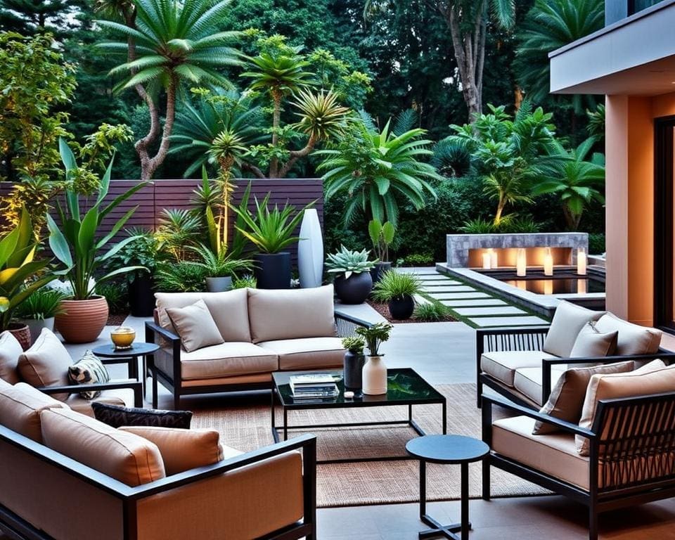 Hoe combineer je tuinmeubels met moderne tuindecoratie?